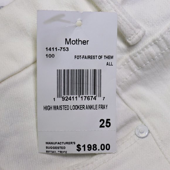 NWT Mother High Waisted Looker Ankle Fray Jeans Stretch Fairest Of Them All 25 - Picture 10 of 12